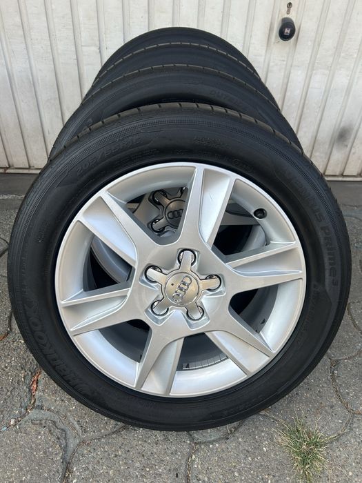 Jante aliaj 5x112mm, anvelope vara 205/55 R16, Audi A3, A4 B6, B7, VW, Seat, Skoda