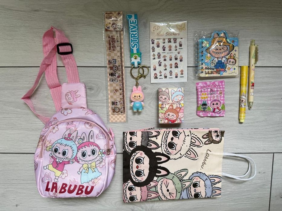 Рюкзак с канцелярскими товарами, с рисунком Лабубу