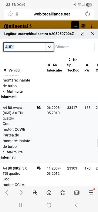 Senzor temperatură gaze eșapament Audi a4 a6 a5 a8 q5 q7 vw tuareg