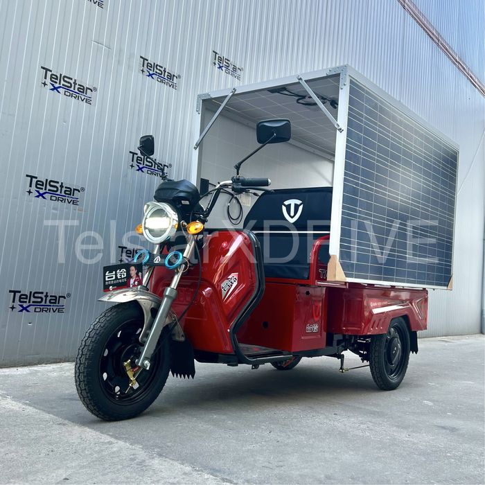 Карго електрическа триколка със соларен фургон Т-500 и сертификат