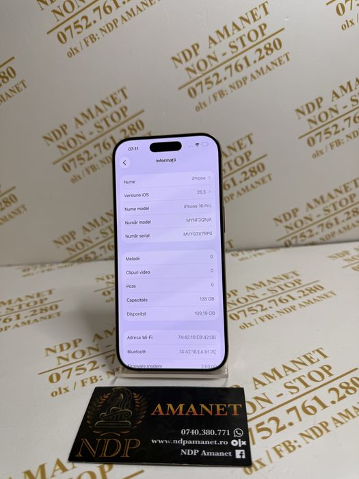 NDP Amanet Braila Iphone 16 Pro(59315)