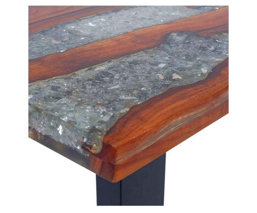 Масивна маса от тиково  мангово дърво, смола