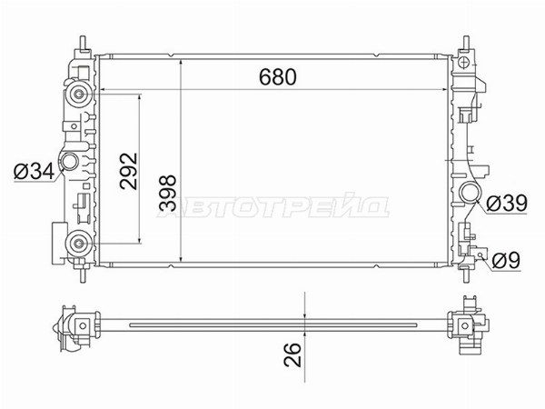Радиатор Chevrolet Cruze