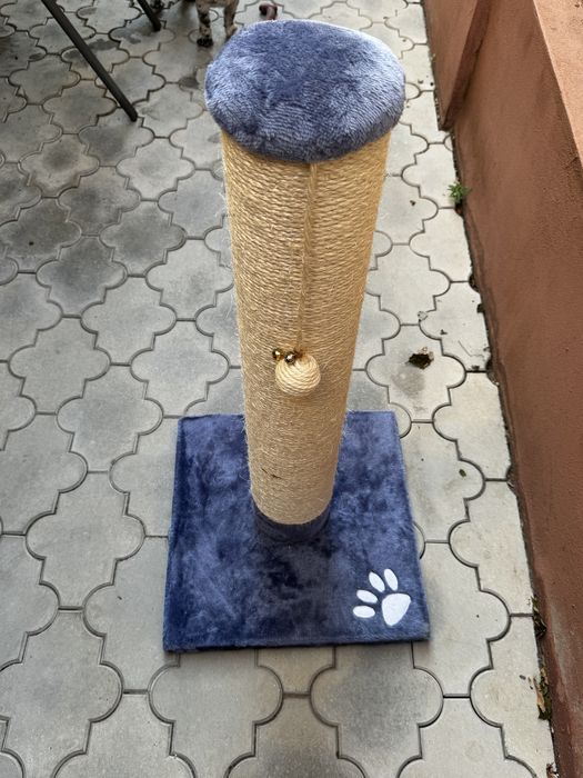 Stalp cu sisal natural, Mireille Design, 120 x 30 x 45, Alb