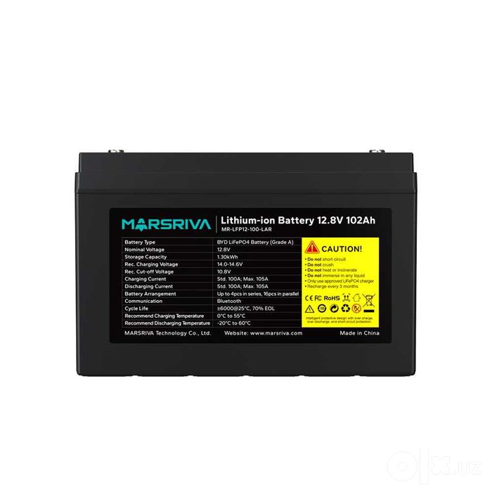 Marsriva MR-LFP12-100-LAR — аккумулятор LiFePO4 12,8 В 100 А·ч