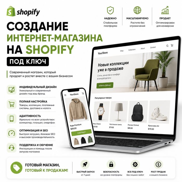 Создание интернет-магазина на Shopify под ключ