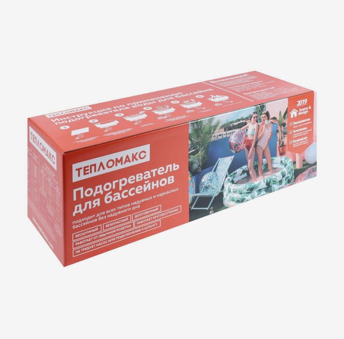 Электроподогреватель "ТеплоМакс", для воды в бассейне, 200х53 см