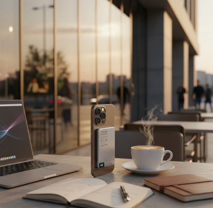 Baterie externa  10000 mAh 15 W magnetic MagGo MagSafe 1x USB-C Ultra-Slim pentru iPhone - Promotie ‼️