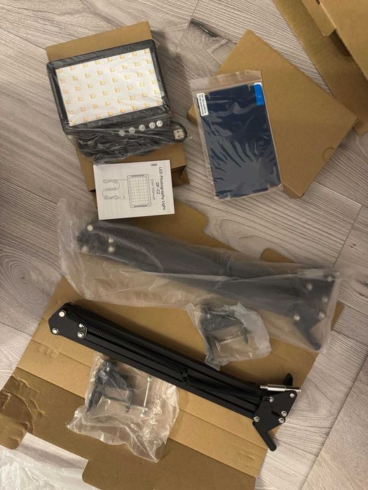 Set 2 panouri LED foto video dimabile — iluminare studio, YouTube, TikTok, streaming