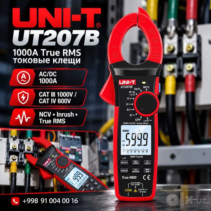 Tok O‘lchagich UNI-T UT207B 1000A True RMS Токоизмерительные клещи
