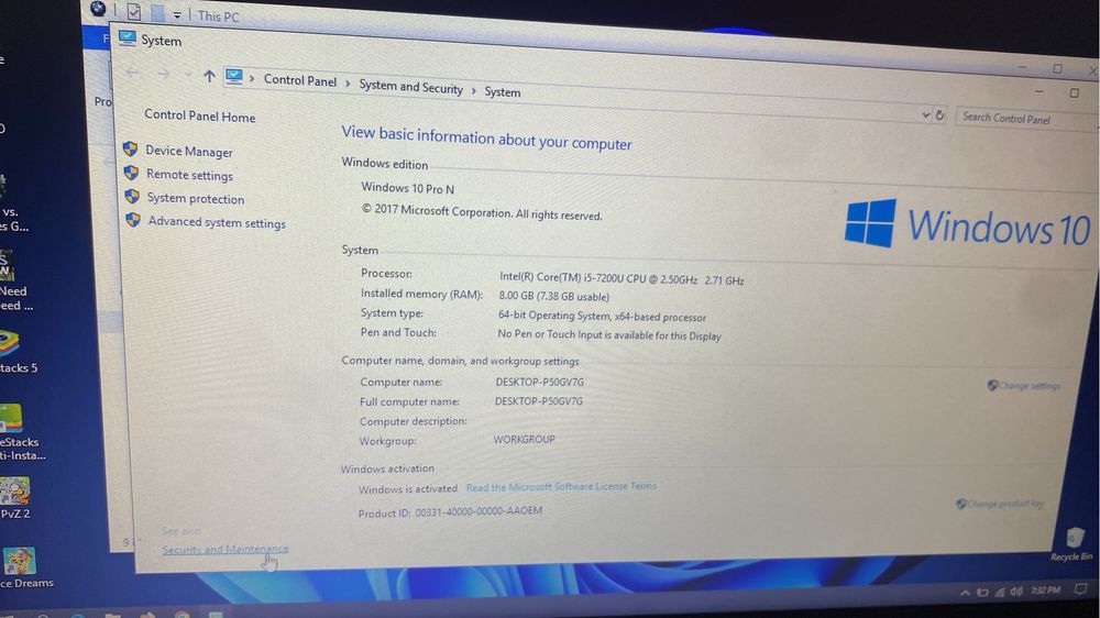 Laptop hp i5 ssd 256
