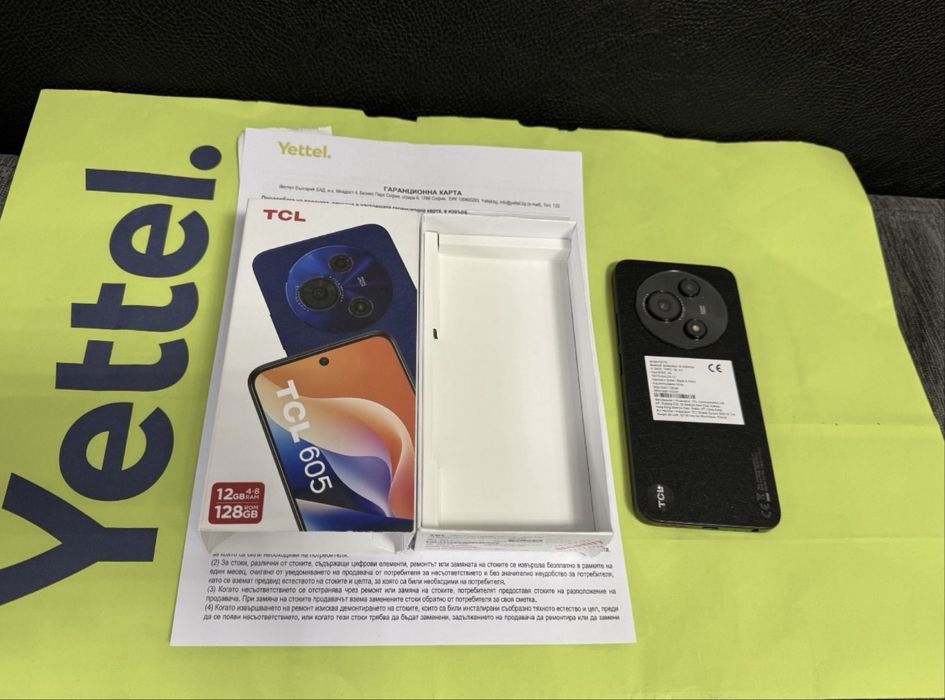 НЕАКТИВИРАН 128GB TCL 605 Yettel Гаранция 2029г. Black