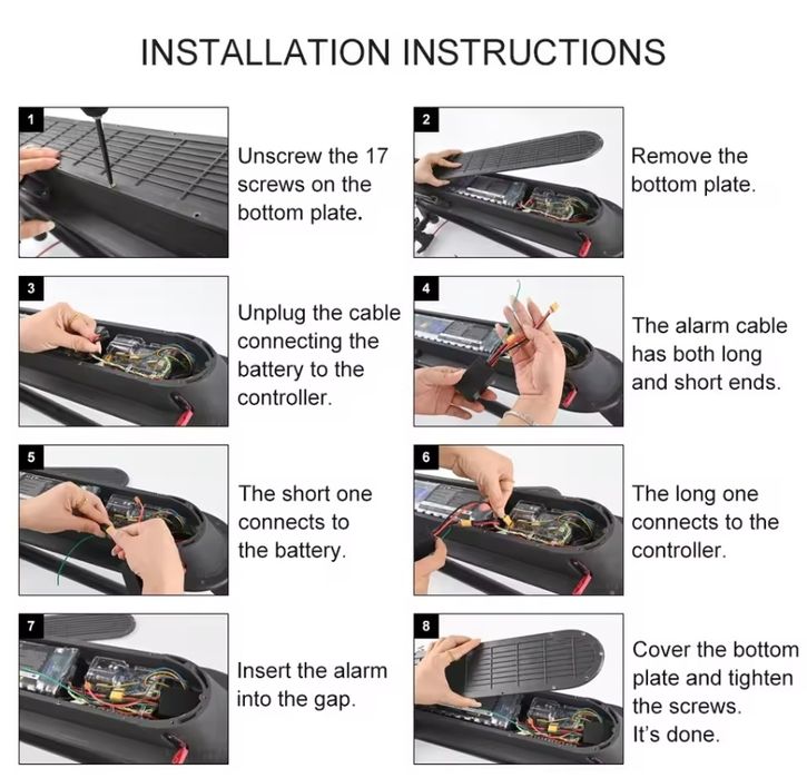 Kit alarma + telecomanda, tricicleta drift, bicicleta electrica