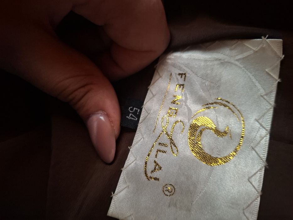 Мутоновая шуба бурного цвета