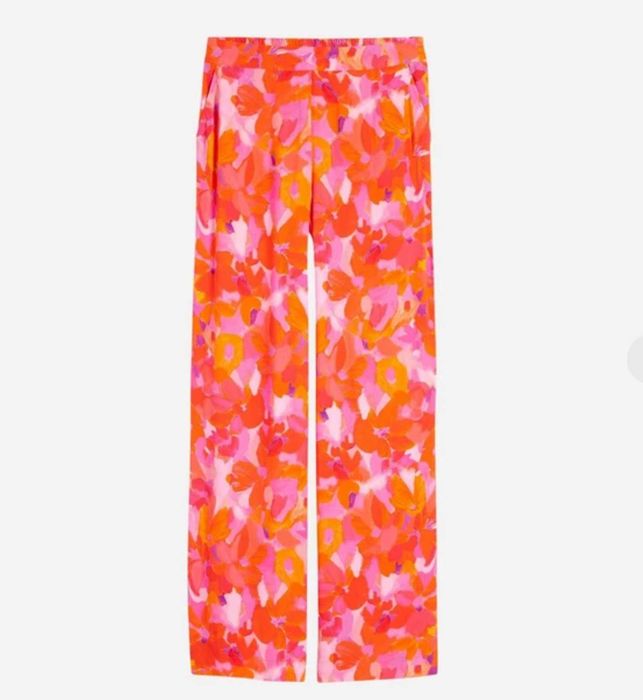 Pantaloni de vara, vascoza, S, nou, inflorati, C&A