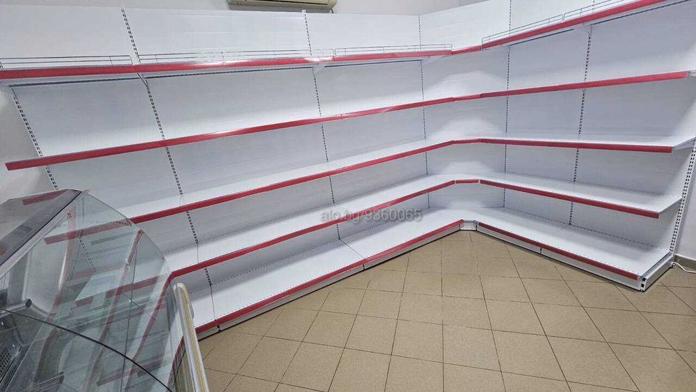 ПРОМО! Крайстенен стелаж за магазин бял или тъмно сив мат!