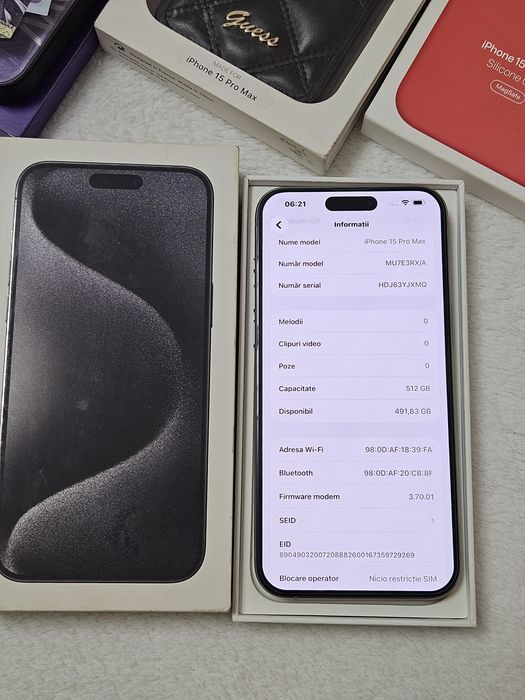 Iphone 15 pro max 512GB natural Titanium stare excelenta Full box