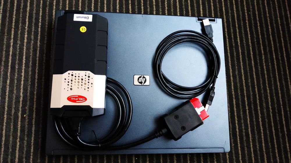 Kit diagnoza auto delfi multimarca turisme+camioane + Laptop full instalat limba romana, diagnoza, programari, activari functii, service auto
