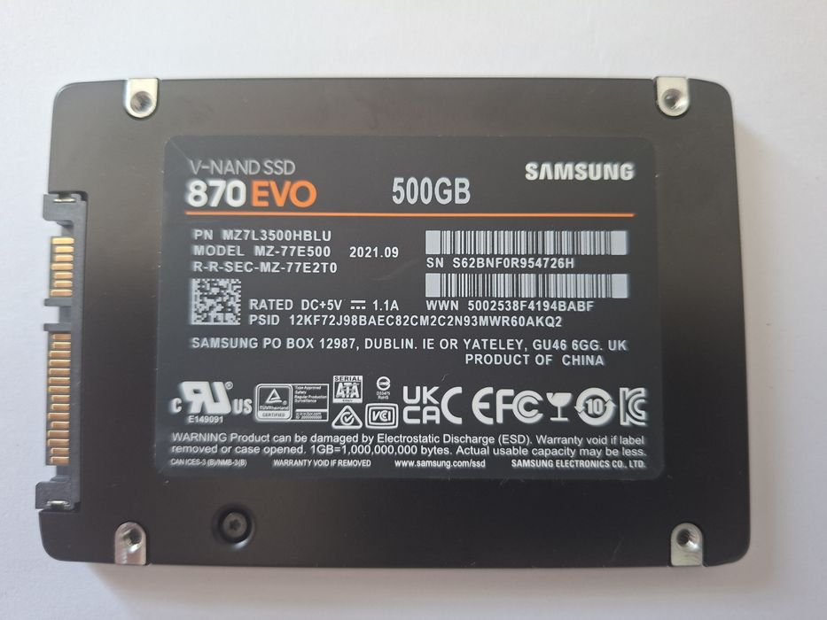 Samsung 500 GB SSD 870 Evo