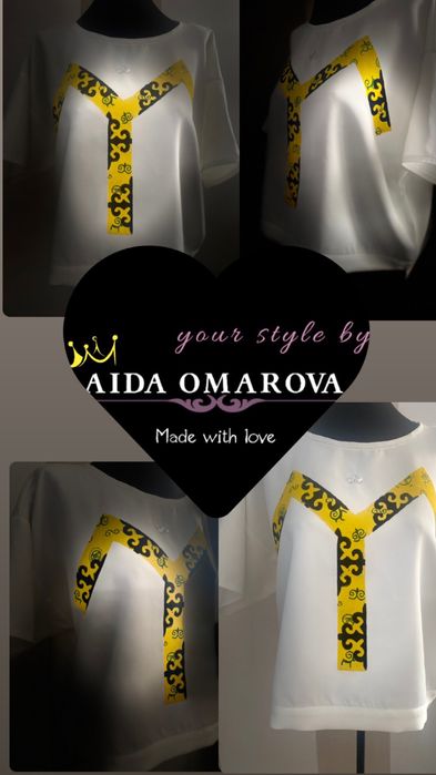 Блузон с авторским принтом