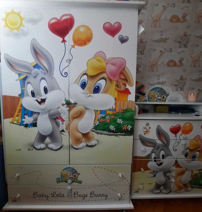 Детски мебели - легло, скрин и гардероб