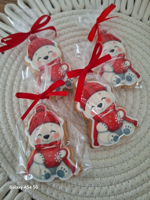 Коледни бисквитки с фонданов принт