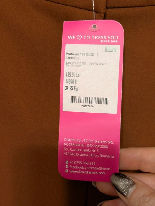 Pantaloni damă cărămizii 44