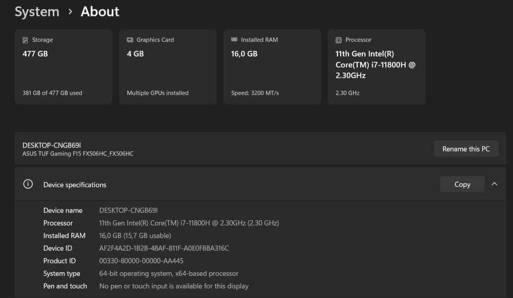 Геймърски Лаптоп. ASUS TUF F15 Gaming.