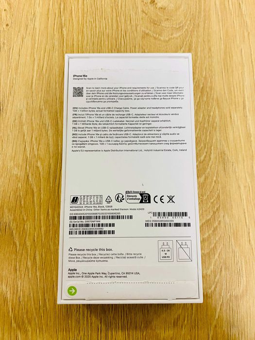 НОВ !!! Apple iPhone 16e, 128GB, 5G, Black, ГАРАНЦИЯ