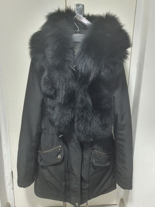 Geaca dama cu blana naturala neagra
