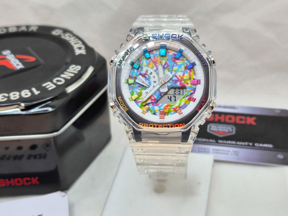 Ceas Sport Casio g shock ga 2100 BM jellyfish ,paint Multicolor , Nou,Garantie 2 ani