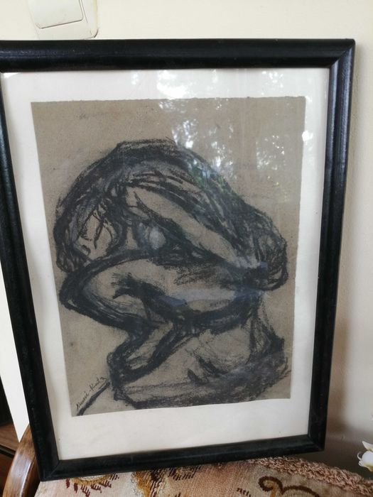 Tablou  original in carbune Mane - Katz