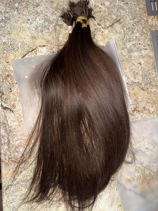 Натуральные волосы для наращивания шоколадные