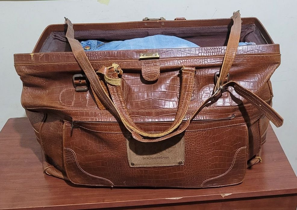 Сумка саквояж натуральная кожа