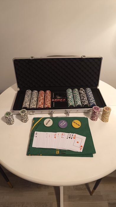 Set poker profesionist 500 jetoane de calitate, servieta solida
