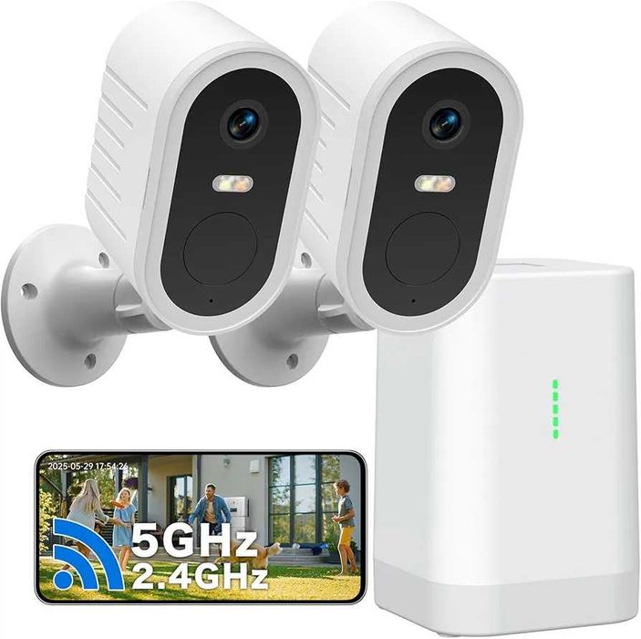 Комплект 2 броя безжични 2K камери Suloron - 4MP, WiFi, 2.4G и 5G
