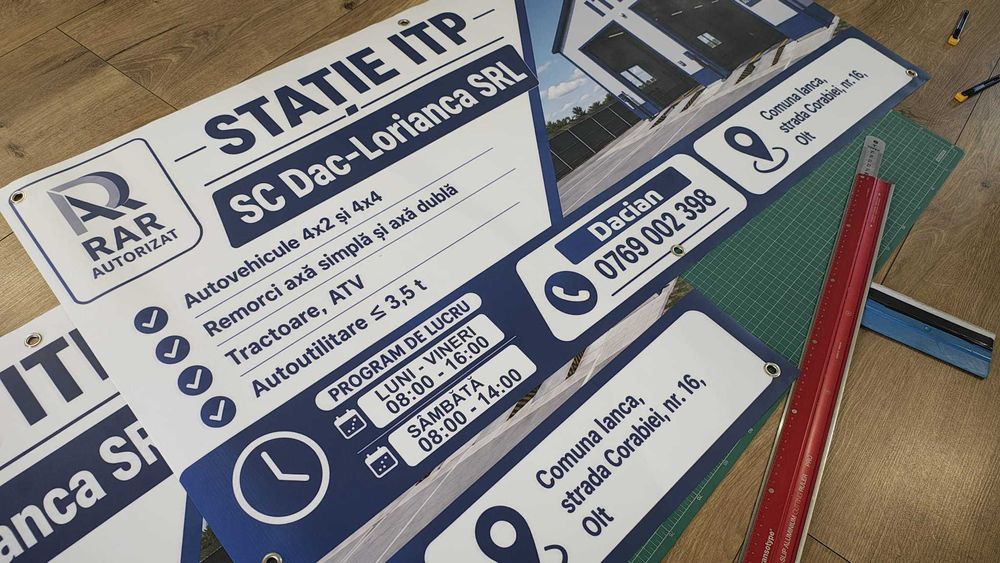 Bannere publicitare promovare afacere, reclama spatii comerciale, hale - bannere de inchiriat, de vanzare