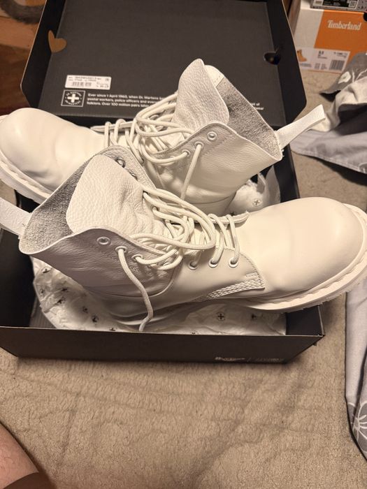 MM6 x Dr. Martens White Boots