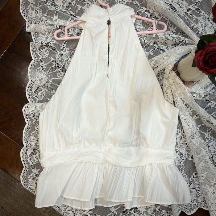 Бял памучен топ ZARA