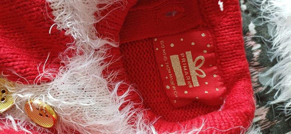 Коледна рокличка със шапка 74 размер