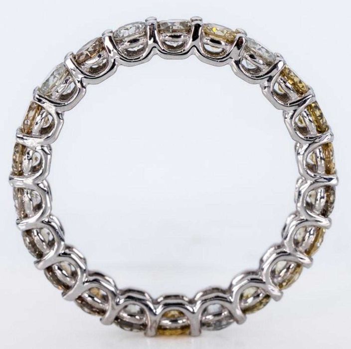 Inel tip eternity/tenis cu diamante naturale 2.19 ct - cu certificat