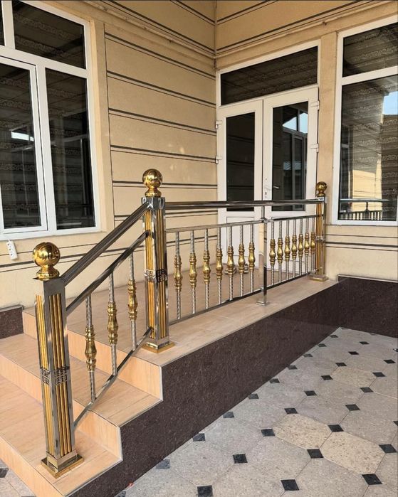 Перила стеклянные нержавейка усталари