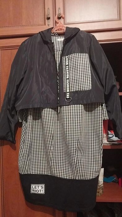 Платье с бомбером на 56 размер