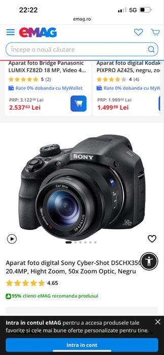 Aparat foto Sony DSC HX 350