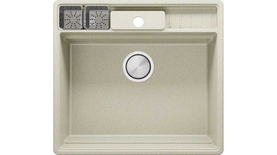 Беж кухненска мивка от гранит Ню Йорк 60 Multispace 580 x 530 мм