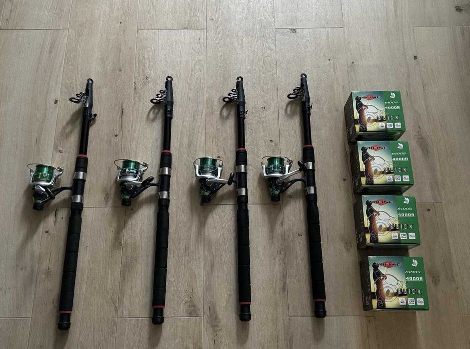 Set pescuit 4 lansete si mulinete echipate cu fir Bucuresti Sectorul 1 ...