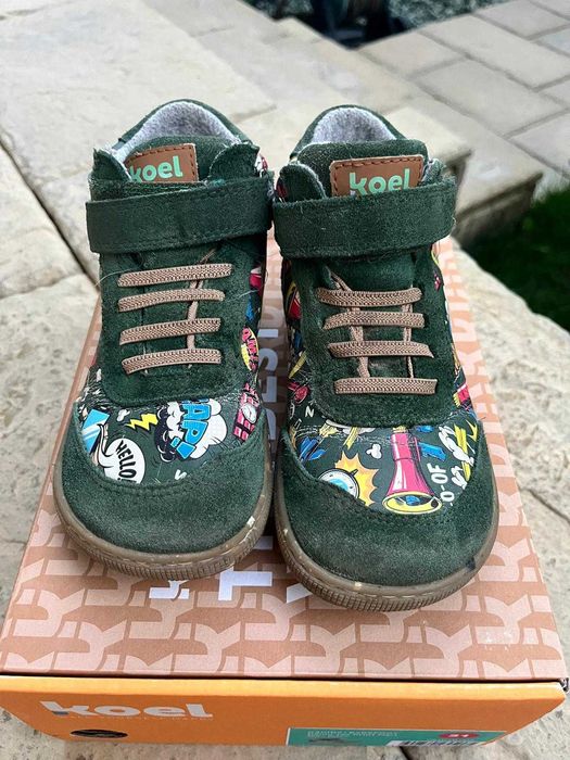 Incaltaminte copii iarna Koel barefoot Devin Tex Print Meri 31 - Verzi