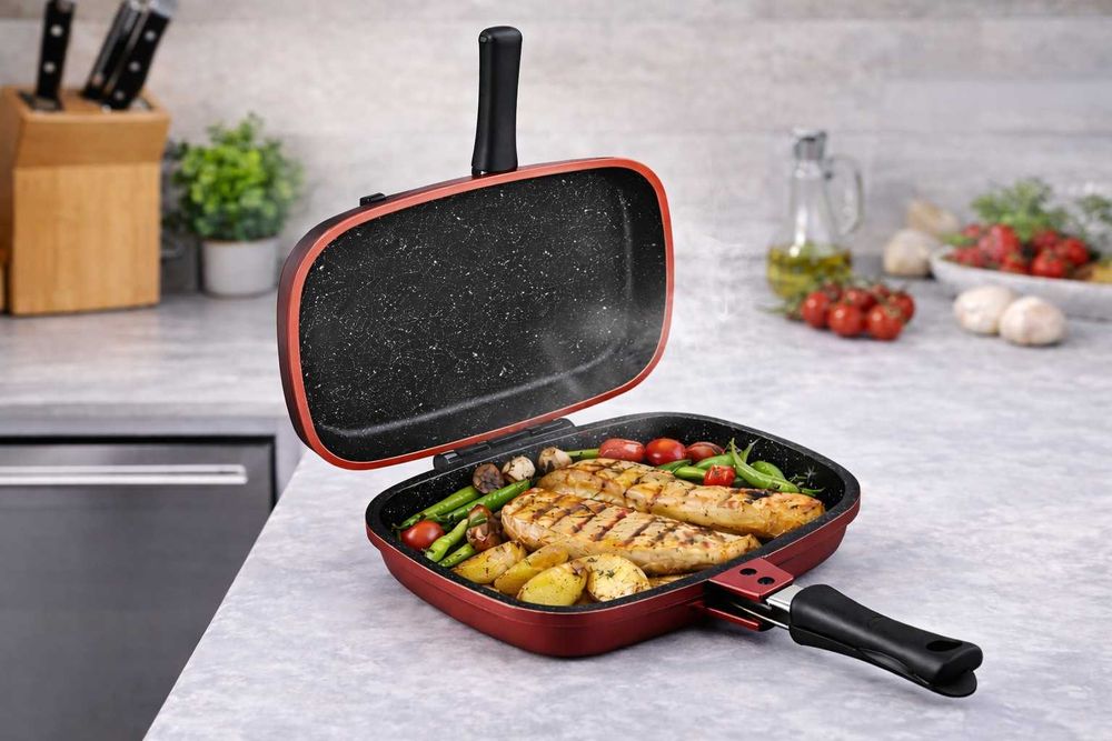 Royalty Line Tigaie Dubla Grill Marble 28 cm