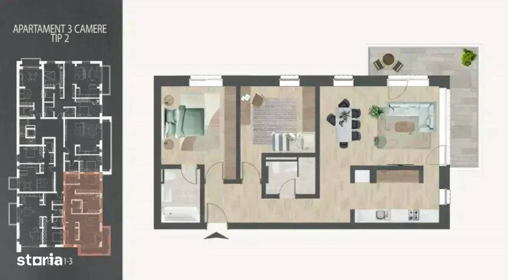 Apartament 3 Camere Decomandat 8 Minute Metrou - Scoala Bloc Boutique