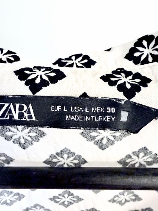 ZARA риза в черно-бял принт